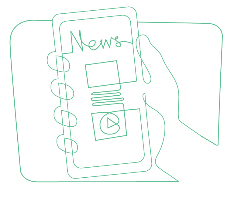 News on a mobile illustration